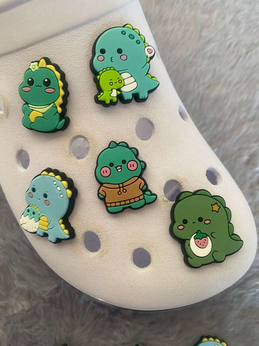 Kit 5 peças  Pins/Bottons Acrilico Para Babuche - Coleção Dino - Multicolorido - Visão 1