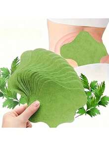 10pcs/Pack Warm Herbal Patches, Neck Patches, Containing Wormwood Extract, Suitable For Knee, Back, Neck, Shoulder - Green - View 10