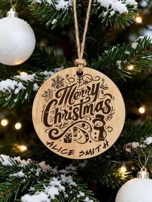 [Customized] Customized Name Wooden Decorative Item, Personalized Wooden Decorative Item, Christmas Gift, Family Christmas Tree Decoration, Christmas Decoration Christmas Gift Tag, Christmas Pendant, Christmas Tree Decoration Item. - Multicolor - View 4