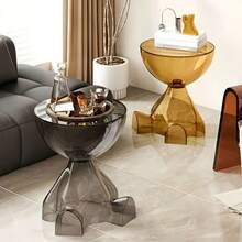 طاولة جانبية شفافة إبداعية من الأكريليك، خزانة سرير، طاولة ليلية منحوتة فريدة، أثاث ديكوري موفر للمساحة لتصميم داخلي حديث - متعدد الألوان - مشاهدة 5