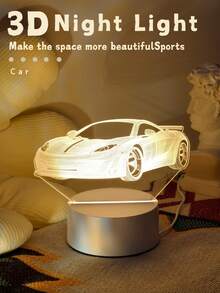 1 pieza Luz de noche moderna y creativa 3D LED - Alimentada por USB, lámpara de escritorio de brillo cálido, adecuada para ambiente y lectura en el dormitorio, decoración del hogar y la oficina, regalo único ideal para cumpleaños, Navidad, Acción de Gracias, Día del Padre