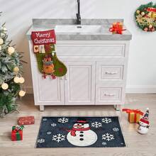 1pc Christmas Rugs For Front Door Cute Snowman Xmas Tree Truck Indoor Doormat Non-Slip Bath RV Mat Entrance Carpet Pet Mat Suitable For Bedroom Living Room Home Use Spring Summer Autumn And Winter Absorbs Water Quickly And Is More Popular Among Kitchen Rug