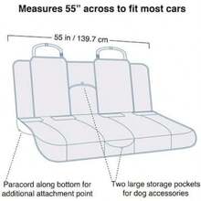 Wander Bench Seat Cover Dog Car Seat Protector Waterproof And StainResistant Secure Fit 140 Cm Wide Black - Black - View 3