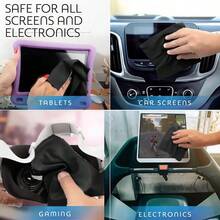 Black Ultra-Fine Microfiber Cleaning Cloth, A Gentle And Reusable Lens Cleaning Cloth Suitable For Eyeglasses, Phone Screens, Camera Lenses And Jewelry. Made Of Black Fine Fabric To Reduce Static, High-Quality Multi-Layer Design, Durable And Soft.