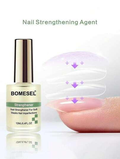 1pc/3pcs 12ml Green Nail Polish Keratin Strengthener, Creates Natural Healthy Pink Nails, Long-Lasting Quick-Drying, Provides Glossy Finish, Protects Nails, Helps With Gel Manicure, Suitable For DIY Nail Care & Nail Salons