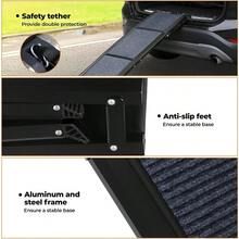 Extra Long 160cm Foldable Dog Ramps Large Dogs Pet Ramp For Car With NonSlip Rug Surface Pet Stairs Portable Portable Pet Steps For Medium And Large Dog Up To 100kg Get Into Car SUV Truck Navy - Grey - View 8