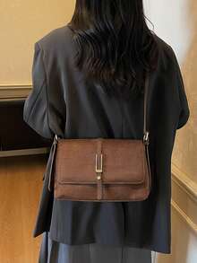 Women's Fashion Versatile Minimalist Shoulder Bag For Commuting - Coffee - View 7