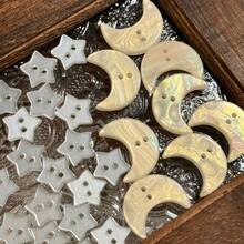 15/25 piezas Botones con forma de estrella y luna perlados, accesorios de ropa, manualidades hechas a mano, decoración DIY - Multicolor - Ver 1