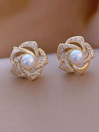 1 par örhängen i form av ihåliga blommor och väderkvarn för kvinnor, lämpliga för vardagsbruk, festpresent till henne eller bästa vän, alla hjärtans dag-accessoarer