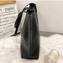 Bolso de mano de mujer con estampado de cocodrilo, bolso de hombro minimalista para ir al trabajo, bolso de compras de gran capacidad, bolso de mano casual multifuncional