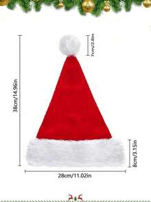 1/5/10个装儿童经典圣诞帽，天鹅绒圣诞老人帽，适合男孩女孩新年节日派对 - 長絨聖誕帽 - 查看 6
