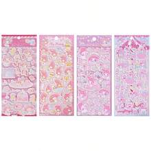 Sanrio Pegatinas 3D dimensionales Melody, pegatinas 3D de dibujos animados Sanrio lindos, pegatinas decorativas hechas a mano para teléfonos