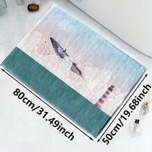 1 szt. mata podłogowa w stylu wieloryba i morza, dywan przypominający wełnę, wysoka absorpcja wody, łatwa do czyszczenia, odpowiednia do dekoracji domu, gospodarstwa wiejskiego, na werandę, do wnętrz, dekoracji pokoju, kuchni, jadalni, małego biura/biura domowego, do zlewu, pralni, mata podłogowa, mata kuchenna i nie tylko. - Wielokolorowe - Zobacz 17