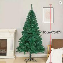 Nuevo árbol de Navidad de PVC, árbol de Navidad artificial, árbol de madera dura de PVC, árbol de Navidad verde, decoración de árbol de 60 cm, 90 cm, 120 cm, 150 cm, 180 cm y 210 cm, adecuado para decoración navideña de hogar, jardín, centro comercial y restaurante. - Verde - Ver 10