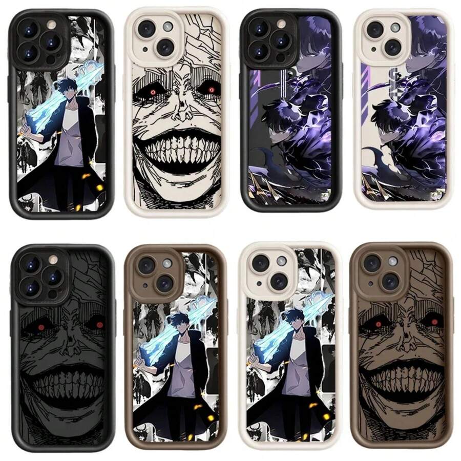 Funda de Anime Solo Leveling compatible con  Moto E14 G54 5G G34 G24 G14 G85 G32 Edge 40 Neo 50 Fusion Pro G52 E32, funda compatible con  17, funda de  17 Pro, funda de  17 Pro Max - S17354 - Ver 1