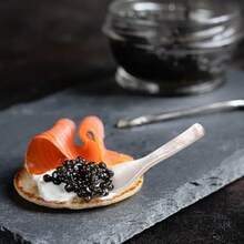 2 piezas Cucharas de caviar de 3.5 pulgadas de nácar, cucharas artesanales de concha para caviar, helado, huevos, café, sal, mermelada, servicio de restaurante - Blanco - Ver 5