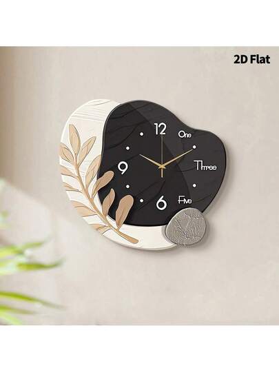 2D Flat 1pc Moderne Minimalist Home ation Creativity Wand Clock, Ultra Quiet Quartz Movement, No Ticking Sound, Painting Klok Living Room, Bedroom Office, able Watch, Unique Personalized, Clear Reading Time, In Bedroom, Studio, Ho Study, Kitchen Cafe, Perfect Family Friends view 9