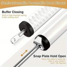 Heavy Duty Door Closer With Adjustable Speed, Polished Metal Surface, Automatic Closing - Ensures Home Safety
