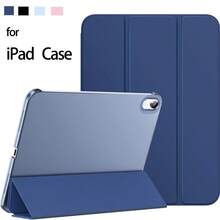 Funda compatible con iPad (A16) de 11.ª generación de 11 pulgadas de 2025, iPad de 10.ª generación de 10.9 pulgadas de 2022, funda protectora con soporte y carcasa trasera de PC translúcida, compatible con Touch ID, color azul marino. Compatibilidad: especialmente compatible con iPad (A16) de 11.ª generación de 11 pulgadas de 2025 (modelo: A3354, A3355, A3356)