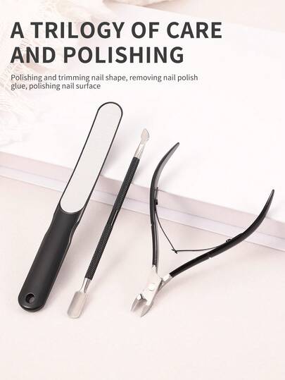 3 Stücke Edelstahl Professionelles Fuß- und Handpflege Maniküre-Pediküre-Set, effektiver Hornhautentferner, Gel-Nagellackentfernung, Nagelpflege & Politur, Salon-Verwendung