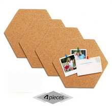 1/4 Piece Hexagon Cork Sticker, Self-Adhesive Cork Tile, Hexagon Cork Board, Mini Wall Bulletin Board, DIY Decorative Postcard Wall Cork Board, Bulletin Board, Message Board - Multicolor - View 14