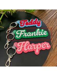 1 Pc Custom Acrylic Bag Tag Keychain 3D Backpack Tags Kids Tags Keychain Acrylic Name Tag Lunch Box Tag Luggage Tag Diaper Bag Tag Kids Backpack Tag Gift For Mom,Customized Keychains & Accessories,Easy Comfort,Apparel Accessories,Chic Autumn,Boyfriend,Girlfriend,Family,Friends - Silvery - View 43