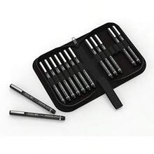 MicroLine 14 Pens With Case Fineliner Multiliner Archival Ink Waterproof Journaling Illustration Architecture Technical Drawing Outlining Scrapbooking Manga Writing Rock Painting Black