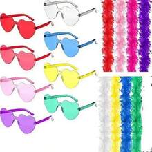 1 Set einfarbige Polyester Plüsch Herz Sonnenbrillen, Party Kostüm Requisite, herzförmige Brillen, ganzjährig geeignet zum Verkleiden mit Freunden