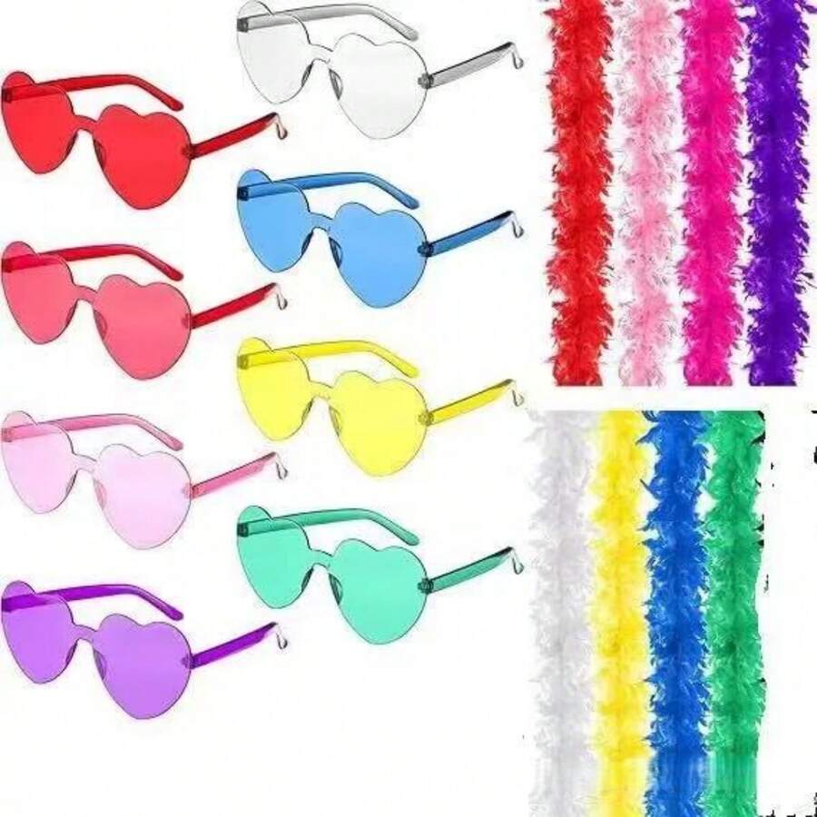 1 Set einfarbige Polyester Plüsch Herz Sonnenbrillen, Party Kostüm Requisite, herzförmige Brillen, ganzjährig geeignet zum Verkleiden mit Freunden