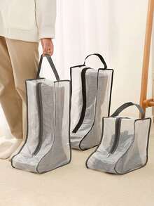 Bolsa de Armazenamento Transparente para Sapatos e Botas, Bolsa de Armazenamento de Botas, Bolsa de Armazenamento de Sapatos À Prova d'Água e à Prova de Poeira, Bolsa de Armazenamento Portátil e Dobrável, Organização de Armazenamento de Sapatos, Reutilizável, Protetores de Sapato, Itens Domésticos, Itens Essenciais para o Lar, Acessórios de Viagem