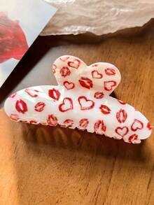 玫瑰心形发夹，情人节发饰，情人节装饰品，额头发夹，贴合头型，彰显个人风格，佩戴舒适，不刺激头皮。时尚高端。发夹，发夹固定器，发夹扣。情人节礼物，用于头发装饰。新款冬秋发夹。不刺激头皮。时尚爪夹，冬季发夹