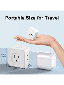 Wall Power Strip Extender With Plug, Multiple Socket Extender With 5 AC Outlets, Small Power Strip Splitter For Travel, Home, Office, Dorm - US A Type Plug(110-127V) - View 4