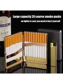 1pc Portable Metal Cigarette Case, Fits 20 Regular Cigarettes, Waterproof, Windproof, Shockproof Design, Convenient Carry, Creative Gift For Men & Women ,Smoking Accessories, Smoking Accessories Girly, Cigarette Storage, Cigarette Holder Case - Multicolor - View 9