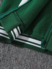 2-5岁男童棒球夹克，2025秋冬新款字母印花长袖休闲酷绿色飞行员外套