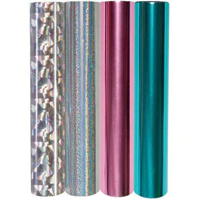 Spellbinders GLF012 4 Metallic And Holographic Variety Pack Glimmer Hot Foil Roll Multi