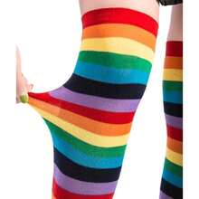 2 Pairs Kit Of Fun Rainbow Striped Socks Comfort And Style For All Ages - 2 Alta Clara - Xem 2