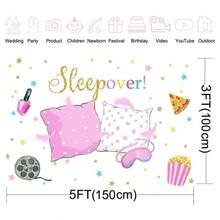Sleepover - Cojn de pijama para de pijamas, color rosa, decoracin para de pijamas, decoracin de de pijamas, fondo, decoracin para tartas, mesa de estudio 1, 5x 0, 9 - rosa - Ver 5
