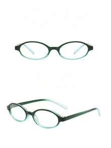 女士椭圆形全边透明镜片眼镜 - 轻便复古时尚眼镜，独特简约风格，复古小框，小脸，辣妹眼镜框，学生女轻便眼镜，素脸神器，椭圆形，百搭﻿ - 彩色 - 查看 10