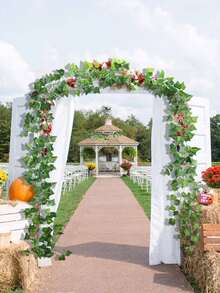 1PC Artificial Plant Sweet Potato Leaf Vine Birthday Party Decoration, Wedding Flower Basket, Bride Holding Flowers, Home Decor, Dining Room, Bedroom, Windowsill Decoration, Valentine's Day New Year Decoration, Outdoor Garden