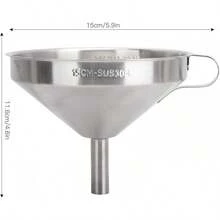 Embudo de Metal para Cocina, Juego de Embudos de Acero Inoxidable con Filtro de Aceite Embudo con Pantalla de Filtro Desmontable para Filtrar Líquidos de Transferencia de Residuos(13cm),Embudos - 15 centímetros - Ver 11