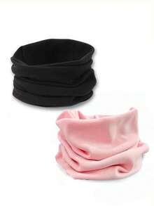 1pc/2pcs Fleece Neck Warmer Scarf, Windproof Neck Gaiter For Winter, Cycling Neck Cover