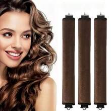 Heatless Hair Curler Sticks Rollers Foam For Overnight No Heat Curls Long Medium Hair 3PCS Black - 棕色 - 查看 7