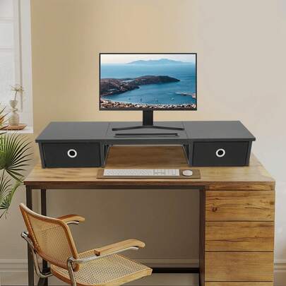 Supporto per monitor per computer, rack per computer con cassetto, supporto per monitor che aumenta la durata, resistenza alla corrosione, protezione dalla ruggine, forza, longevità per computer, laptop e TV