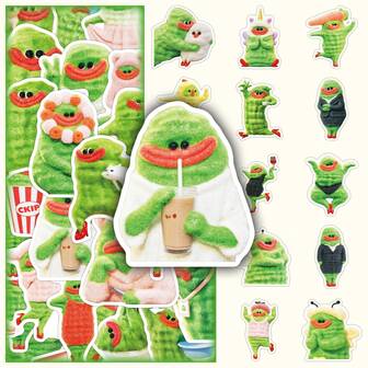 50pcs Funny Bitter Gourd Themed Stickers, Cute Cartoon Expression Decorative Stationery, Planner, Water Bottle Stickers