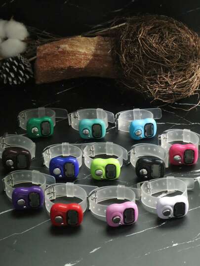 1pc/5pcs/10pcs New Tally Counter, Ramadan, Christmas, Halloween, Holiday, Electronic Manual Push Button Counter, Compact Mini Portable Ring Counter, Thumb Press Counter, Suitable For Learning, Sports, Other Counting Activities, Finger Counter Digit, Counter Ring, Rosary Counter, Small Finger Wearable Counter, Ring Counter Electronic Counter Middle East Arabic, Digital Convenient Ring Counter Stress Relief Hand Press Counter, Praying, LED Counter