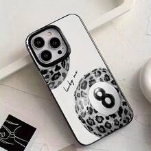 Funda de Teléfono de Billar de Moda, Superficie Blanca, Estampado de Leopardo Rosa, Patrón de 8 Bolas, Hecha de Material TPU, Diseño de Cubierta Completa con Agujero Grande Negro, con Buena Agarre y Función Anticolisión y Anticaída, Anti-Suciedad, Anti-Huella Dactilar, Protección Engrosada, Antideslizante y Absorción de Impactos, Compatible con iPhone 16/16Promax/15/14/13/12/11Promax y Otros Modelos, Hermosa y Práctica, Adecuada como Regalo Perfecto - Estilo 1 (1 pieza) - Ver 5