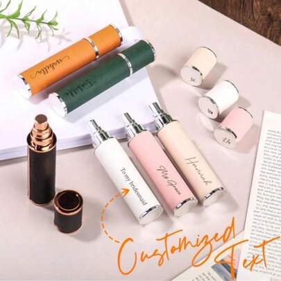 زجاجة عطر جلدية مخصصة - اسم وصيفة العروس، زجاجة عطر سفر مخصصة، تحضيرات السفر، رذاذ شخصي، هدية فريدة لحفل الزفاف، مثالية للأعراس والمناسبات الرسمية، اكسسوارات الزفاف.