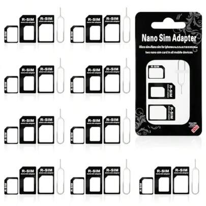 10 Pack Sim Card Adapter Kit Sim Adapter 4 In 1 Micro Sim Card Adapter Standard Converter Kit With Sim Card Removal Tool And Steel Sim Tray For Smartphone Devices