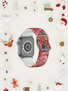 1pc Gingerbread Man Soft Elastic Breathable Comfortable Replacement Watch Band, Compatible With Samsung, Garmin, Honor Smartwatches, 38mm 40mm 41mm 45mm 44mm 42mm 46mm 49mm, Fashionable Casual Multi-Color Silicone Watch Strap Compatible With Apple Watch Ultra Series SE/11/10/9/8/7/6/5/4/3/2/1