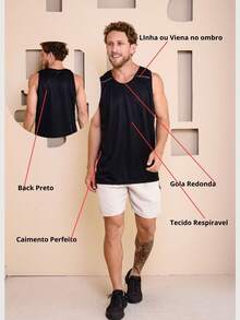 Men's Sleeveless Sports Tank Tops - Quick-Drying And Breathable Running And Gym Shirts With Geometric Patterns - Moisture-Resistant Workout Shirts For Beachwear, Casual Wear - Ideal Gift For Men, Couples - Spring/Summer Sportswear, Gym Clothes - 黑色 - 查看 3